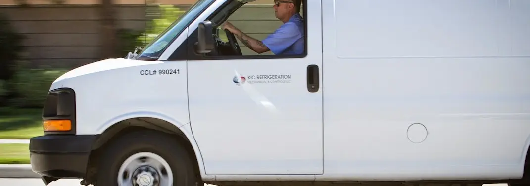 KIC Refrigeration service vehicle serving Brawley area